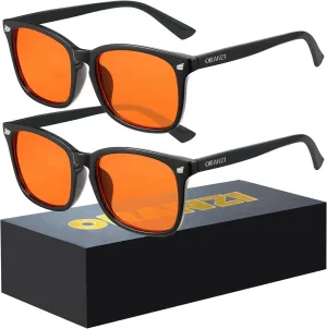 2 pack Blue Light Gaming Glasses Men Woman, Computer Gaming Glasses Men Blue Light Filtering Anti-Fatigue & Eye Strain
