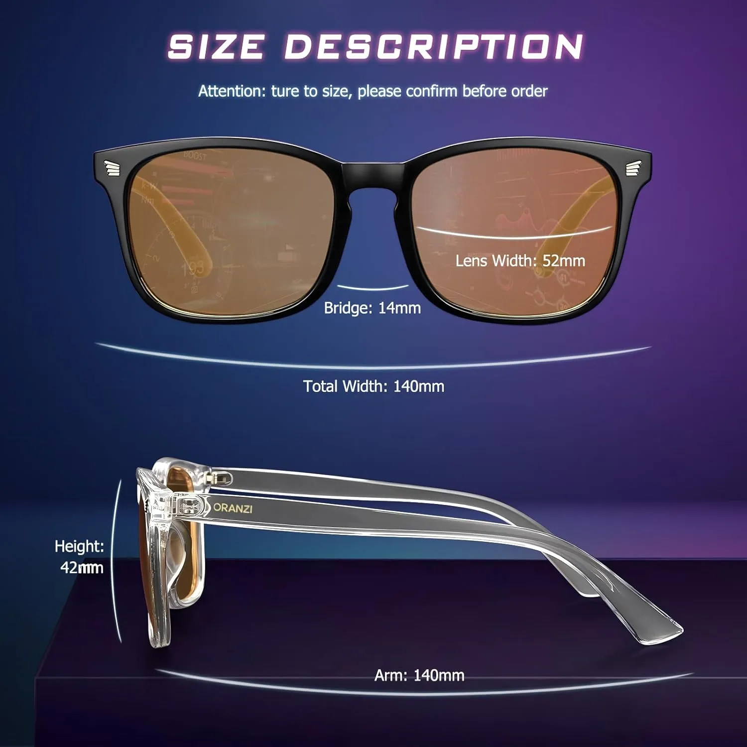 2 pack Blue Light Gaming Glasses Men Woman, Computer Gaming Glasses Men Blue Light Filtering Anti-Fatigue & Eye Strain
