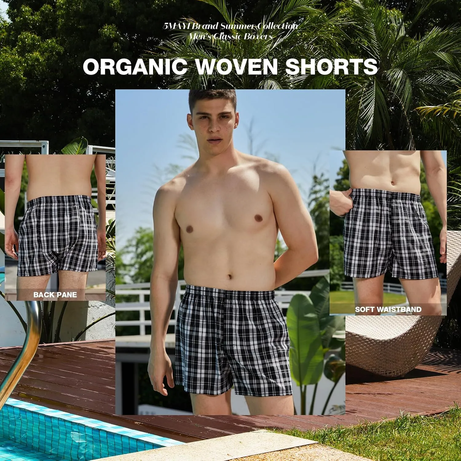 5Mayi Mens Underwear Boxers Cotton Underwear Mens Boxers for Men Pack S M L XL XXL