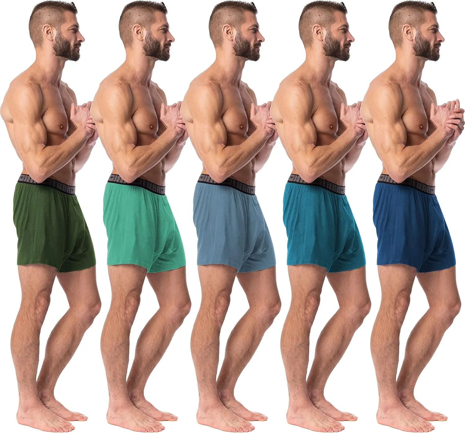 AMERICAN HEAVEN Boxers for Men | 5 Pack Cotton Rayon Stretch Cool Comfortable Breathable Boxer Short Underwear