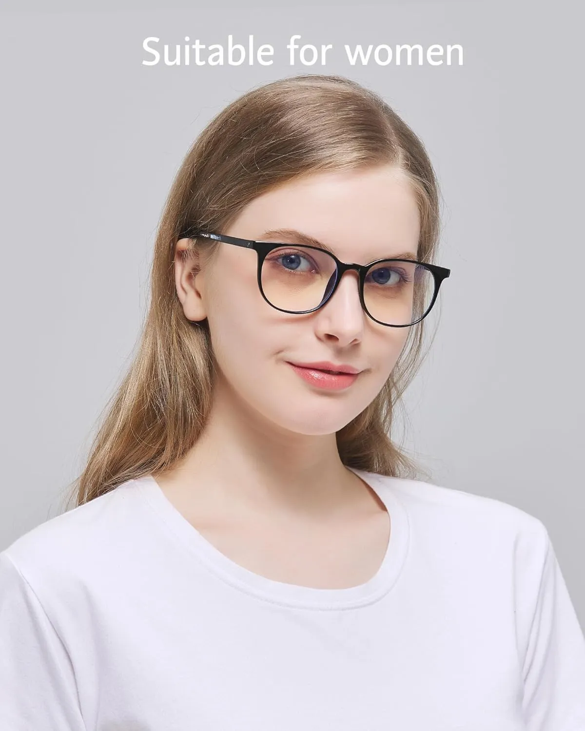 ANRRI Blue Light Blocking Glasses Stylish Round Lightweight Eyeglasses Black Frame Filter Blue Light Computer Game Glasses