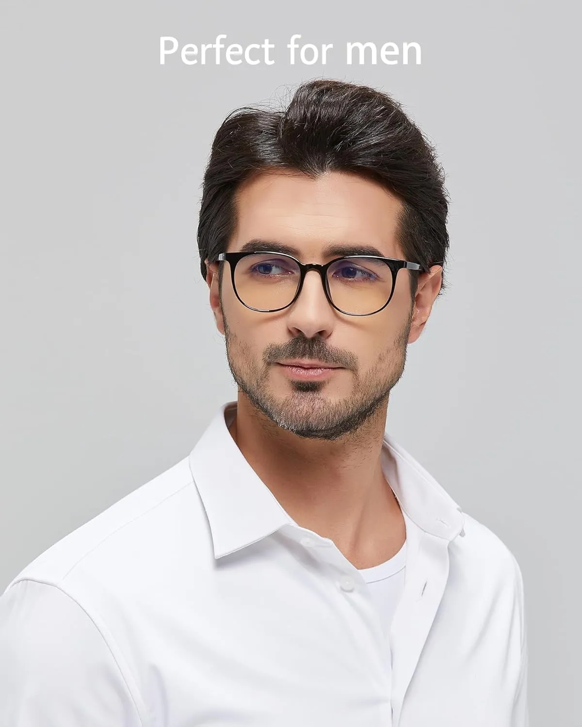 ANRRI Blue Light Blocking Glasses Stylish Round Lightweight Eyeglasses Black Frame Filter Blue Light Computer Game Glasses