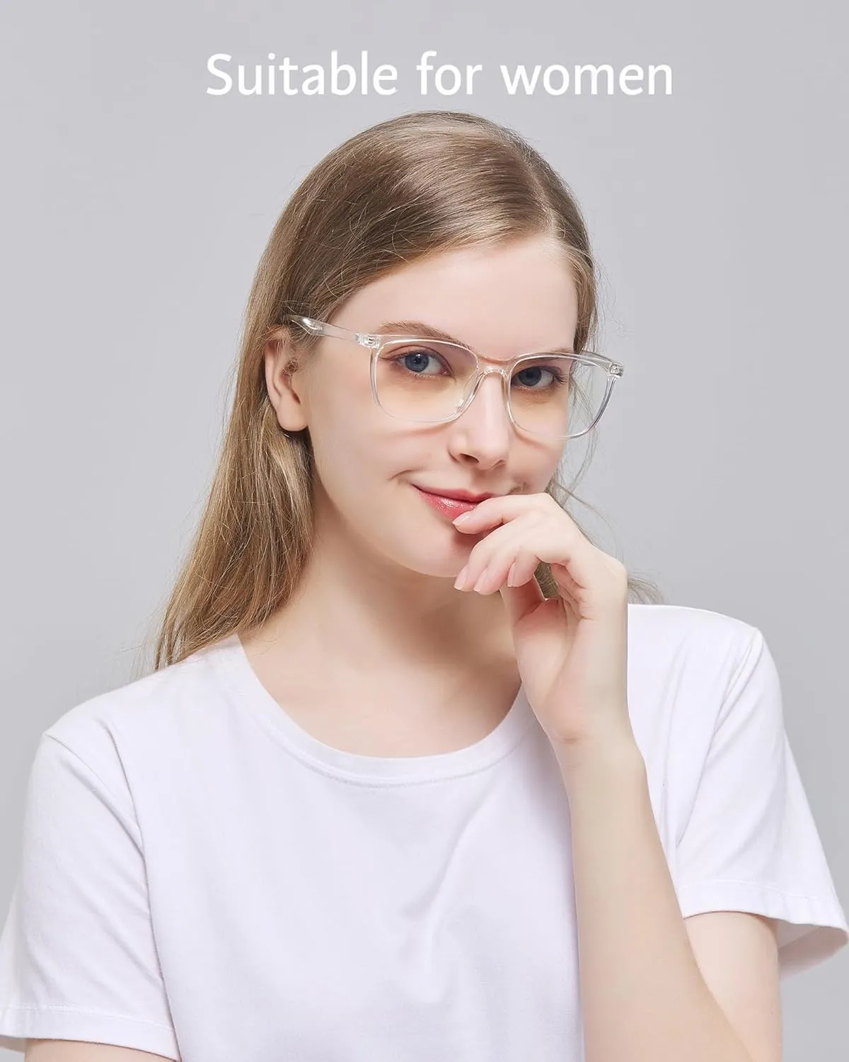 ANRRI Blue Light Glasses Men Women Transparent Blue Light Blocking Computer Glasses Anti Eyestrain Lightweight Clear Frame