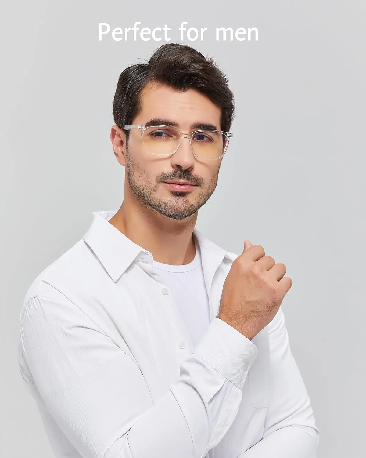 ANRRI Blue Light Glasses Men Women Transparent Blue Light Blocking Computer Glasses Anti Eyestrain Lightweight Clear Frame