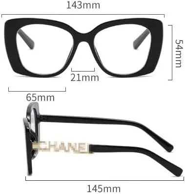 Anti Eyestrain Blue Light Blocking Reading Glasses Presbyopic Glasses Computer Readers Oversized Flat Light Mirror (Color : Black, Size :  0.00)