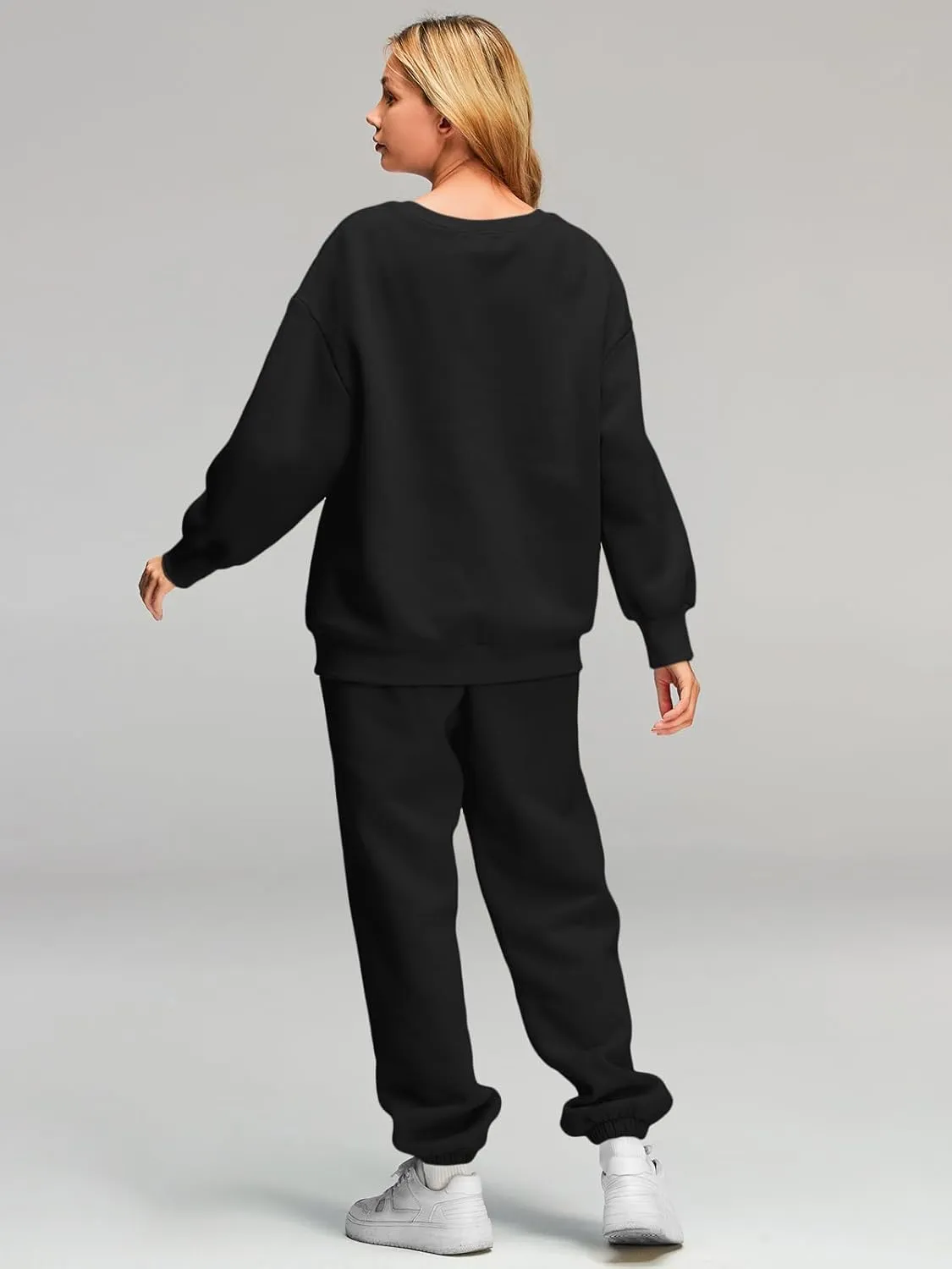 AUTOMET Womens 2 Piece Outfits Sweatsuit Oversized Sweatshirt Lounge Sets Baggy Sweatpants Fall Fashion with Pockets