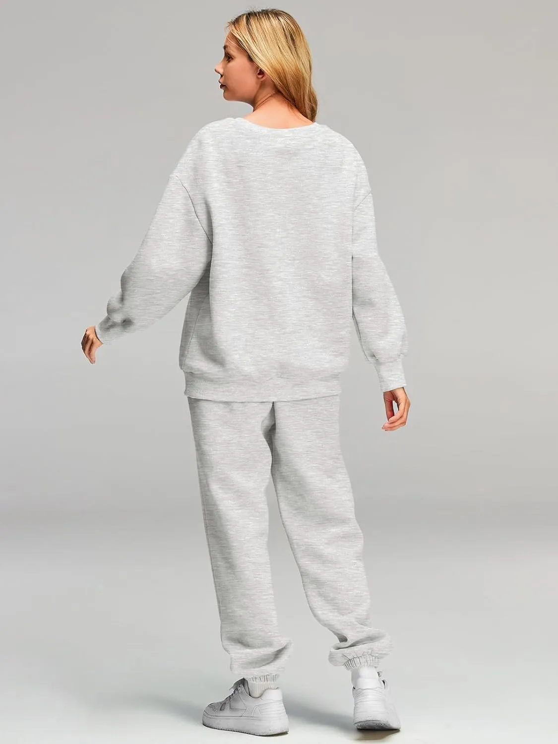 AUTOMET Womens 2 Piece Outfits Sweatsuit Oversized Sweatshirt Lounge Sets Baggy Sweatpants Fall Fashion with Pockets