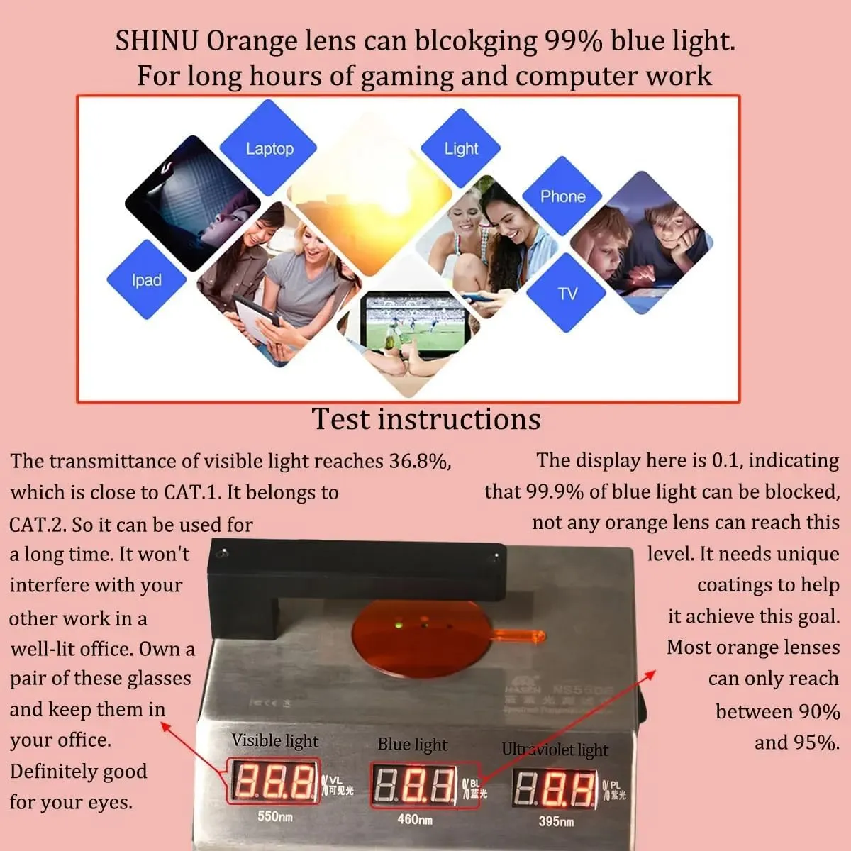 Blue Light Blocking Glasses Women Red Lenses Better Sleep at Night Anti Green Light Eyeglasses