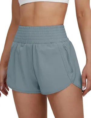 BMJL Women's High Waisted Athletic Shorts Pocket Workout Shorts Gym Sporty Running Shorts