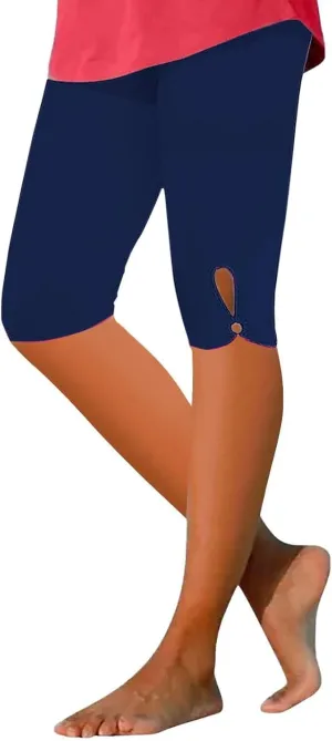 Capri Leggings for Women 2025 Tummy Control Knee Length Legging Summer Cropped Pants Casual Solid Comfy Yoga Pants