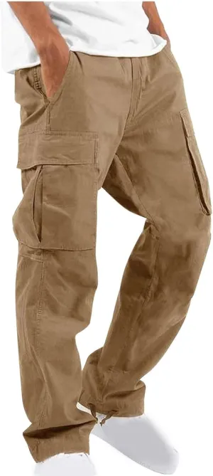 Cargo Pants for Men Casual Baggy Work Hiking Pants Relax Fit Outdoor Big and Tall Workout Joggers with Multi Pockets