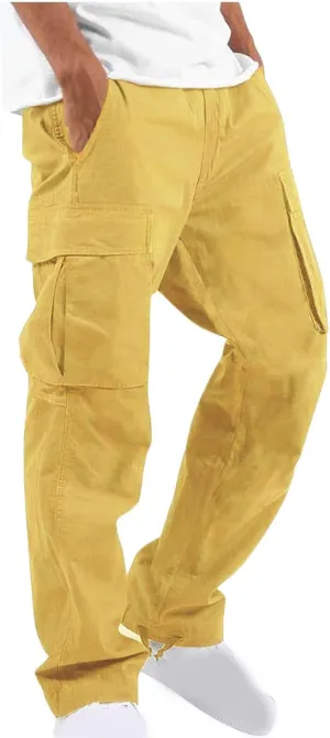Cargo Pants for Men Casual Baggy Work Hiking Pants Relax Fit Outdoor Big and Tall Workout Joggers with Multi Pockets