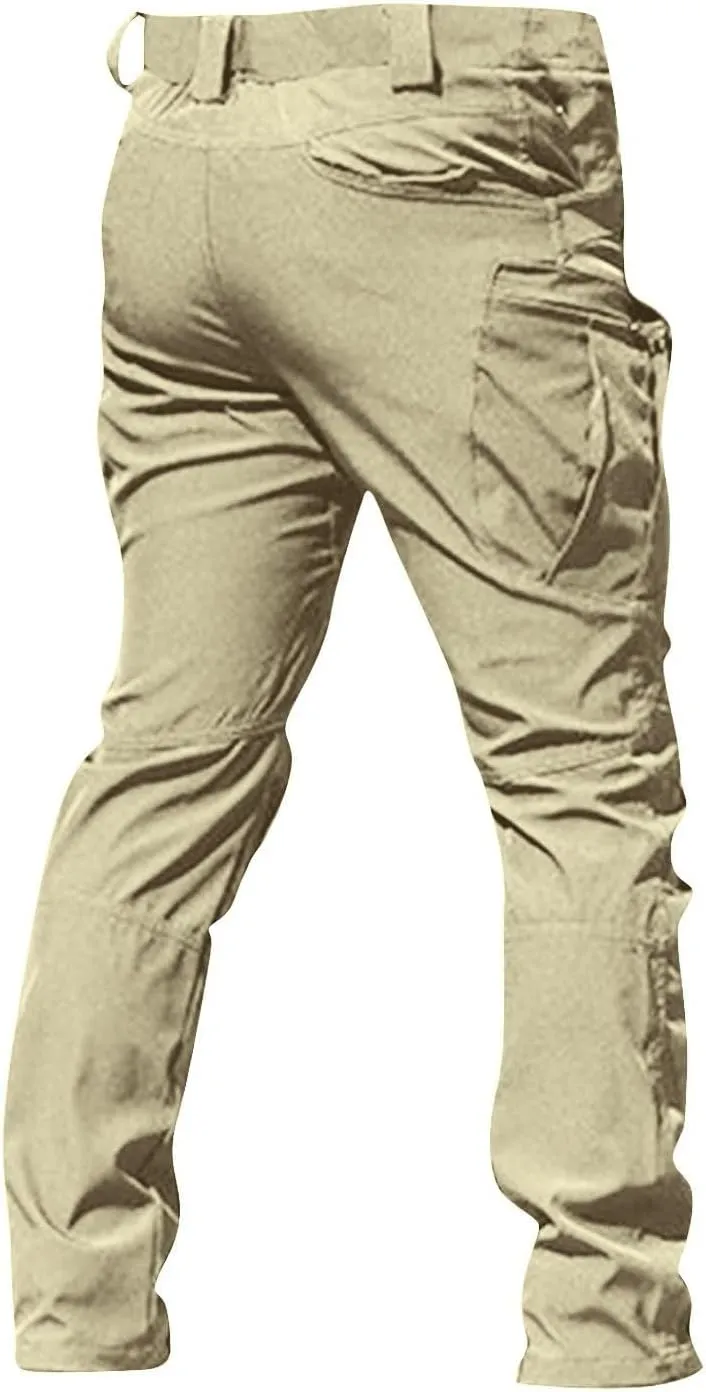 Cargo Work Pants for Men Ripstop Flexcamo - Tactical Waterproof Pants Multi Pockets Lightweight Relax Fit Hiking Pant