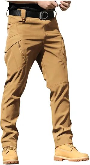 Cargo Work Pants for Men Ripstop Flexcamo - Tactical Waterproof Pants Multi Pockets Lightweight Relax Fit Hiking Pant