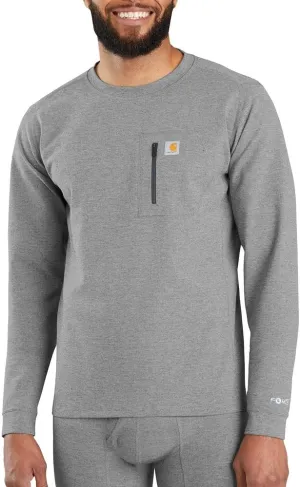 Carhartt Mens Base Force Midweight Thermal Base Layer Long Sleeve Pocket Shirt