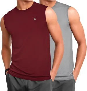 Champion Big and Tall Sleeveless Shirt for Men – 2 Pack Performance Muscle Shirt
