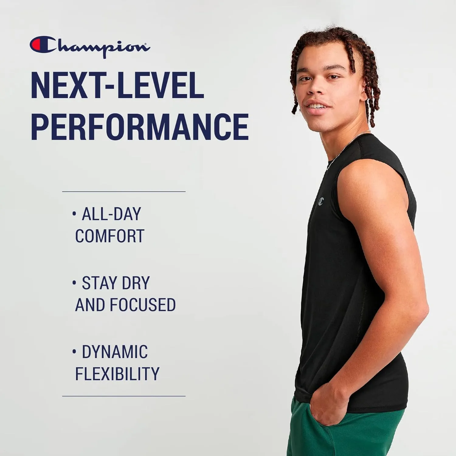 Champion Big and Tall Sleeveless Shirt for Men – 2 Pack Performance Muscle Shirt