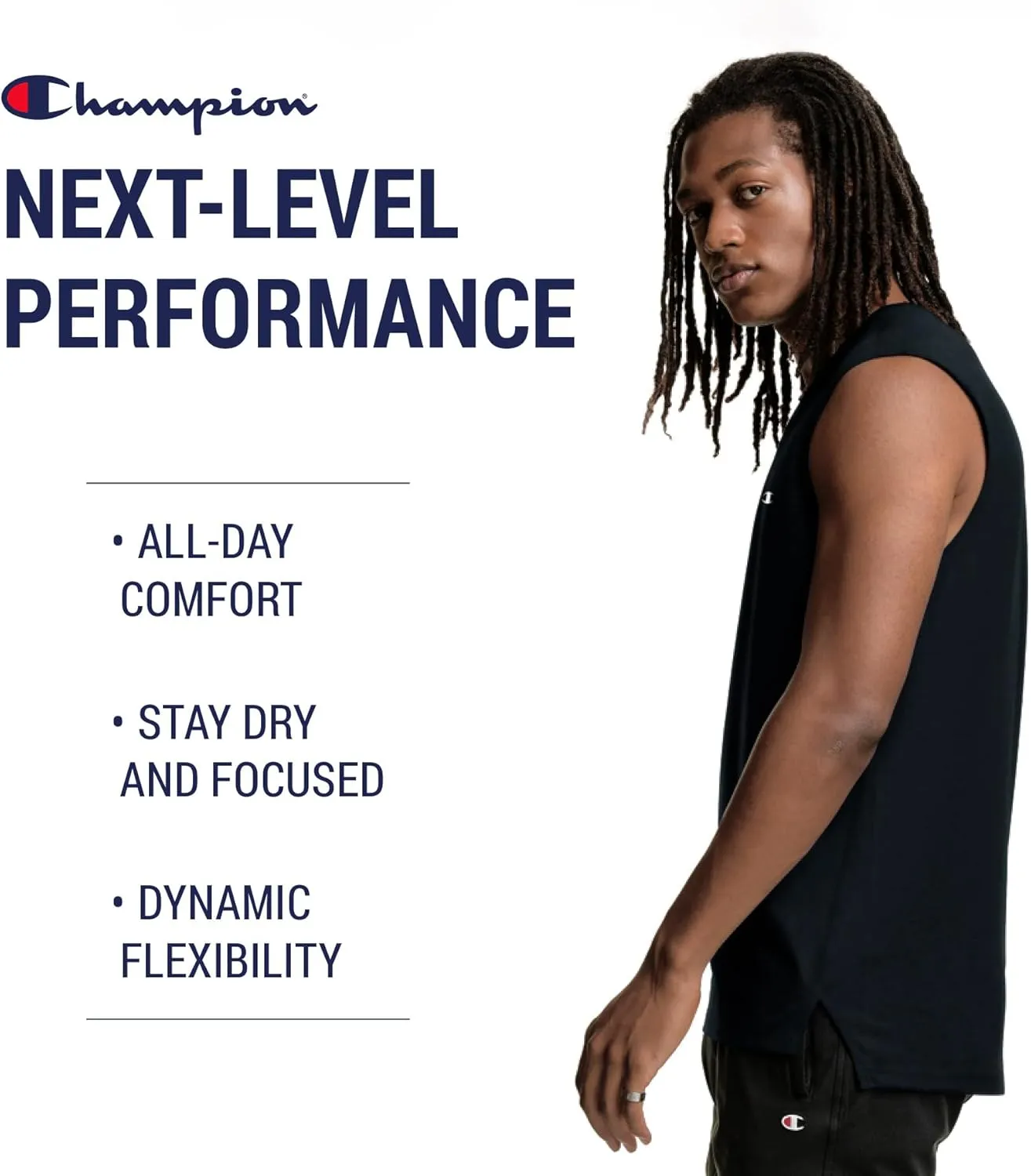 Champion Big and Tall Sleeveless Shirt for Men – 2 Pack Performance Muscle Shirt