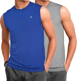 Champion Big and Tall Sleeveless Shirt for Men – 2 Pack Performance Muscle Shirt