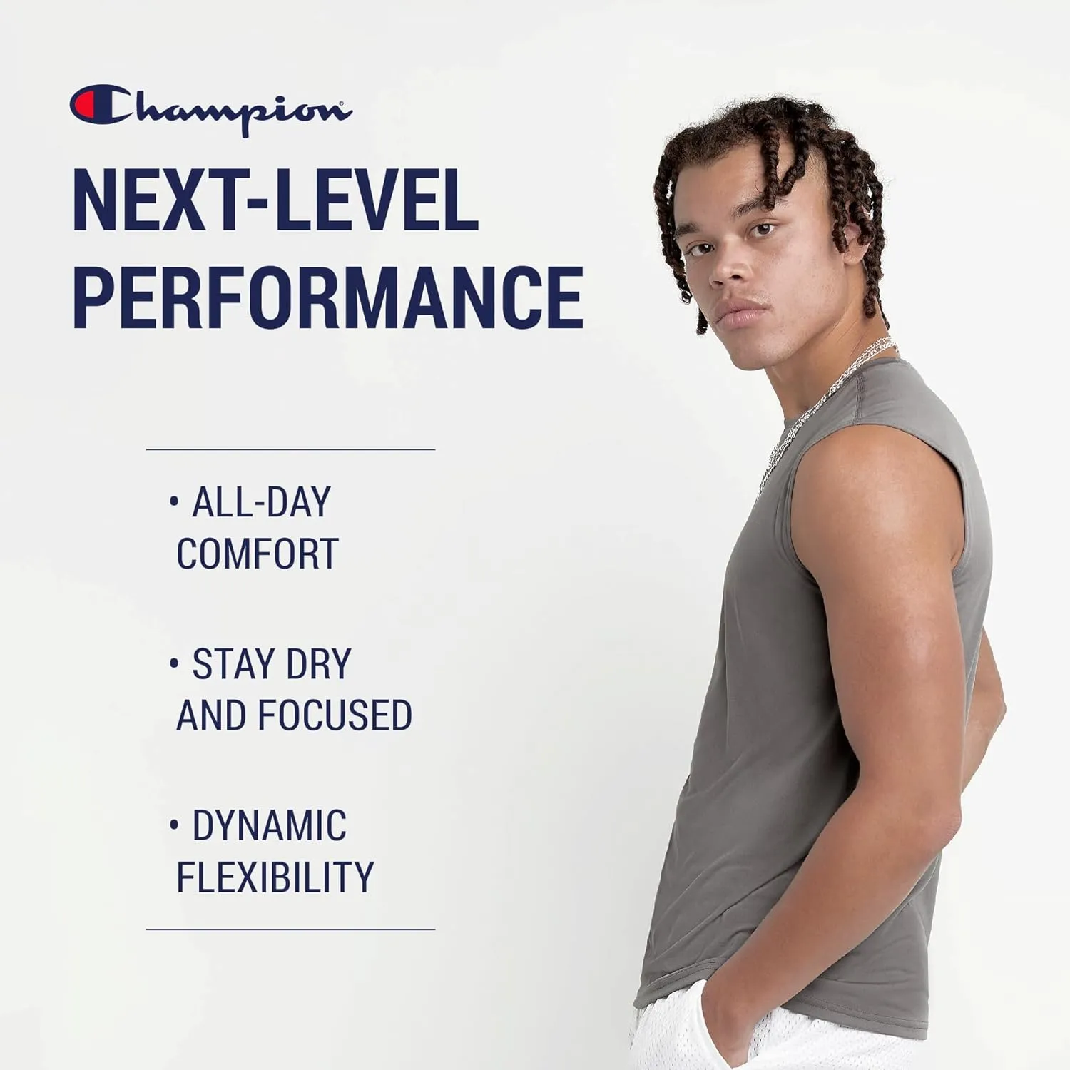 Champion Big and Tall Sleeveless Shirt for Men – 2 Pack Performance Muscle Shirt