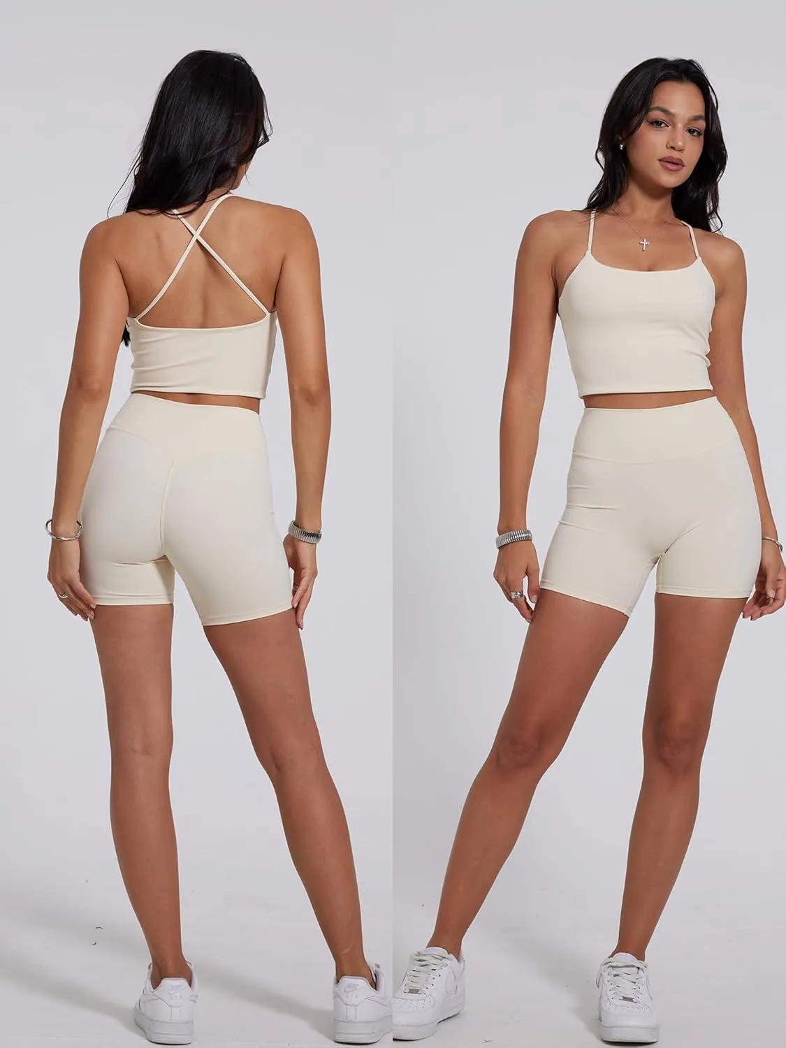 Danysu Hidden Scrunch Shorts for Women 5" No Front Seam Biker Shorts Brazilian Butt Lift