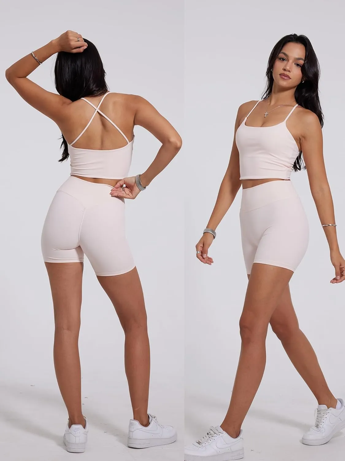 Danysu Hidden Scrunch Shorts for Women 5" No Front Seam Biker Shorts Brazilian Butt Lift