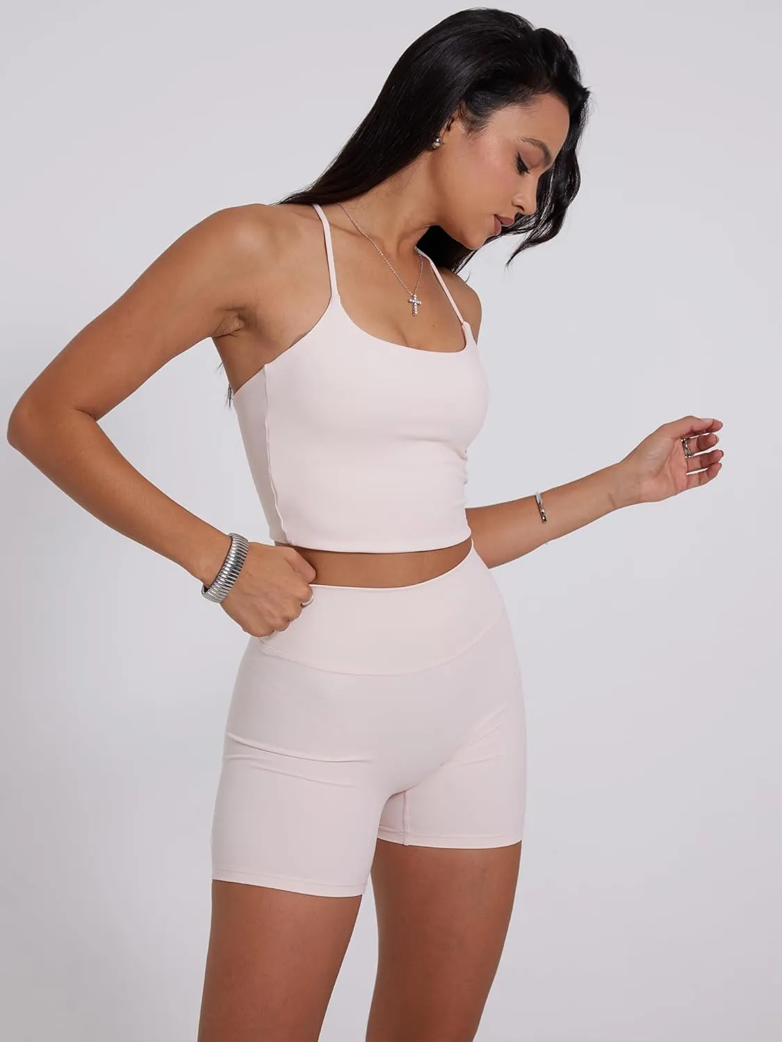 Danysu Hidden Scrunch Shorts for Women 5" No Front Seam Biker Shorts Brazilian Butt Lift