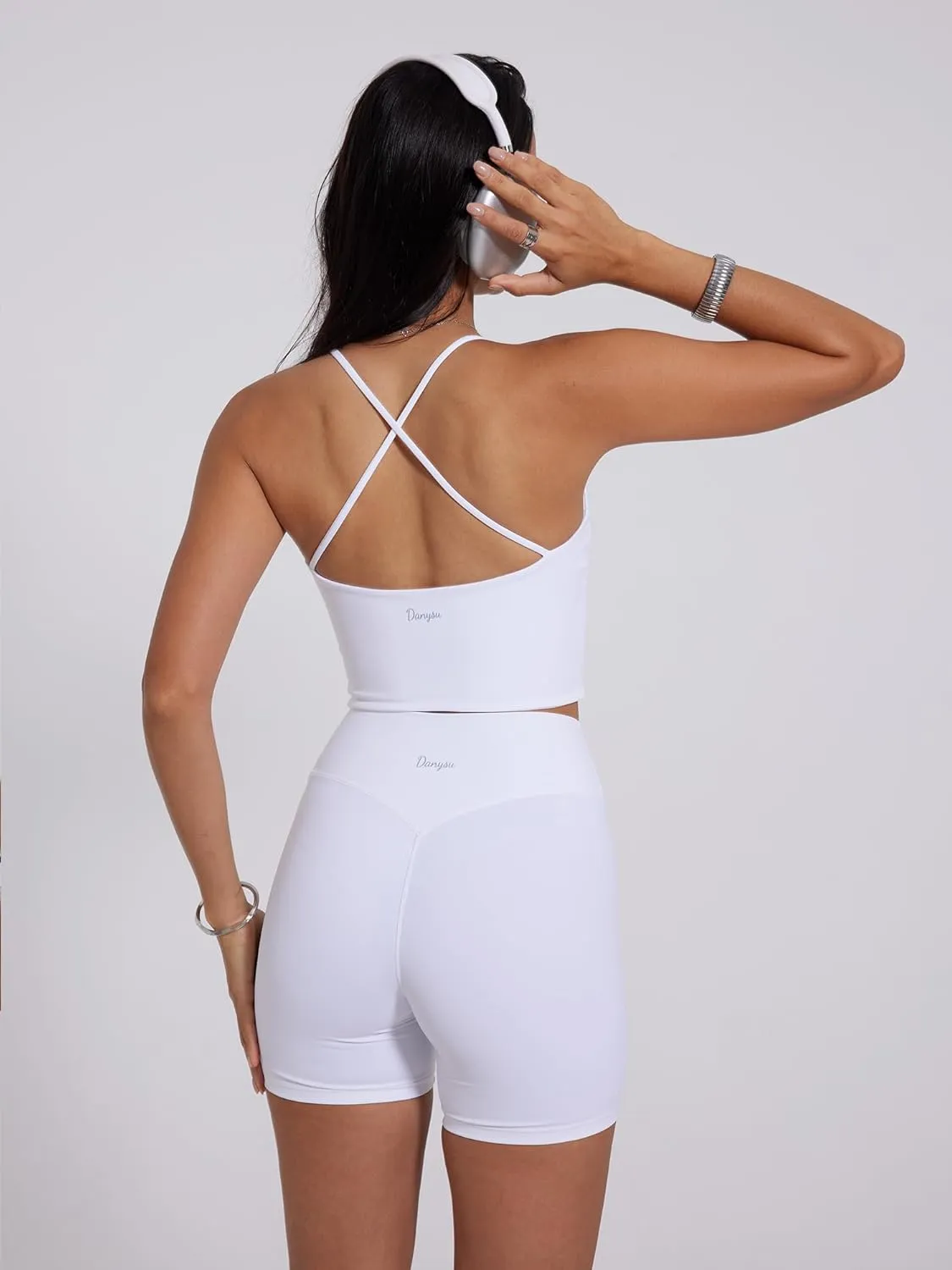 Danysu Hidden Scrunch Shorts for Women 5" No Front Seam Biker Shorts Brazilian Butt Lift