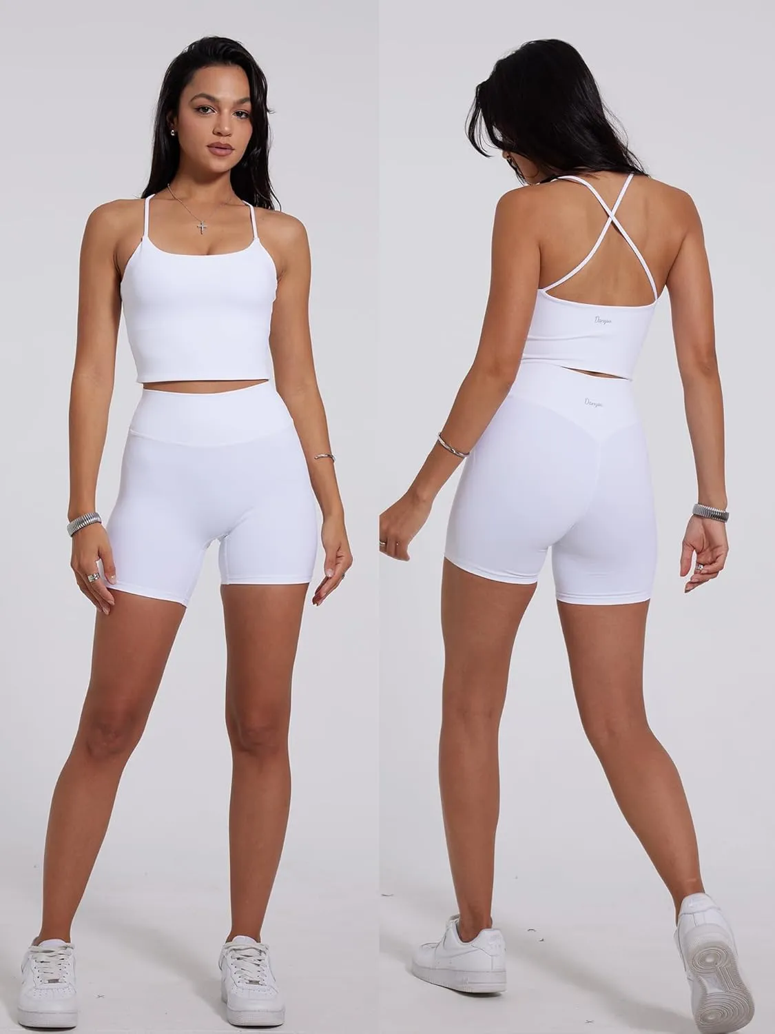 Danysu Hidden Scrunch Shorts for Women 5" No Front Seam Biker Shorts Brazilian Butt Lift