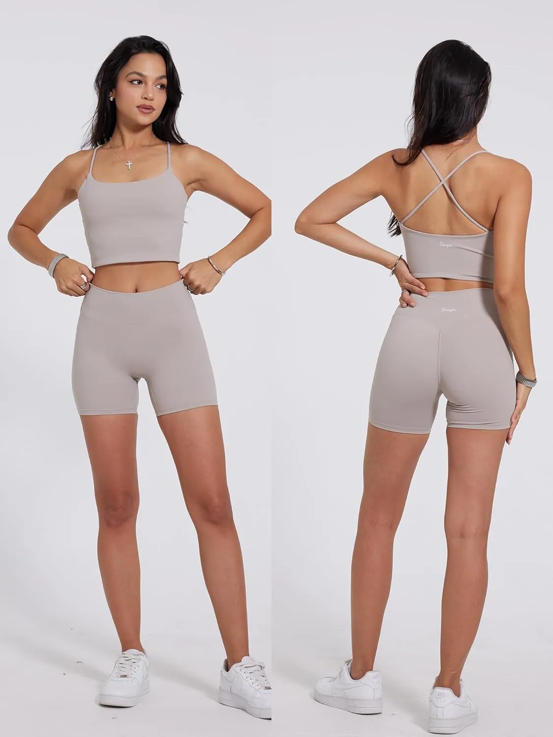 Danysu Hidden Scrunch Shorts for Women 5" No Front Seam Biker Shorts Brazilian Butt Lift