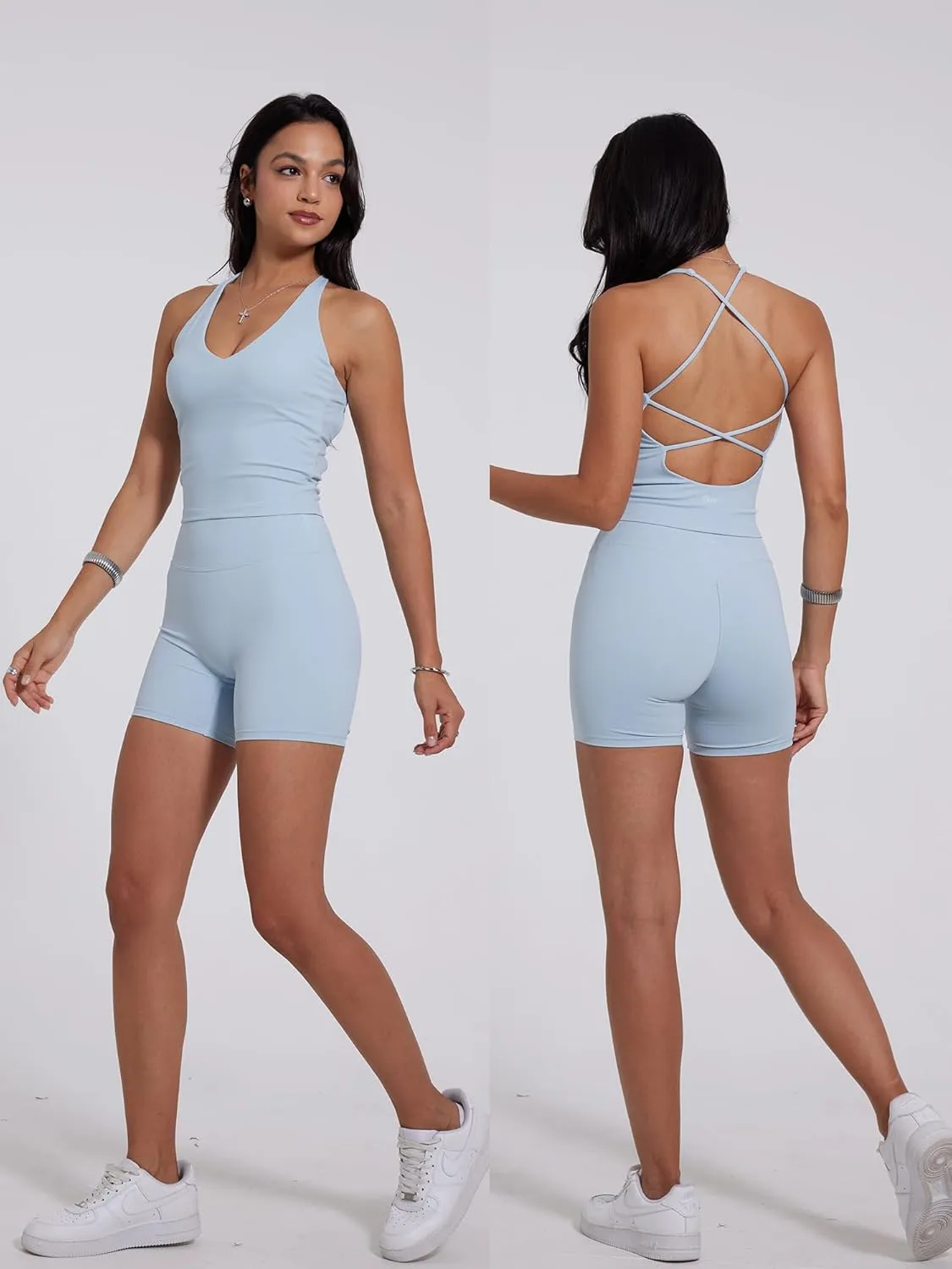 Danysu Hidden Scrunch Shorts for Women 5" No Front Seam Biker Shorts Brazilian Butt Lift