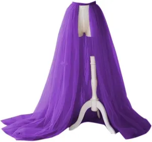 Detachable Wedding Train Only Length 66" Wedding Maxi Tulle Skirts Floor Length Overskirt for Bridal Party