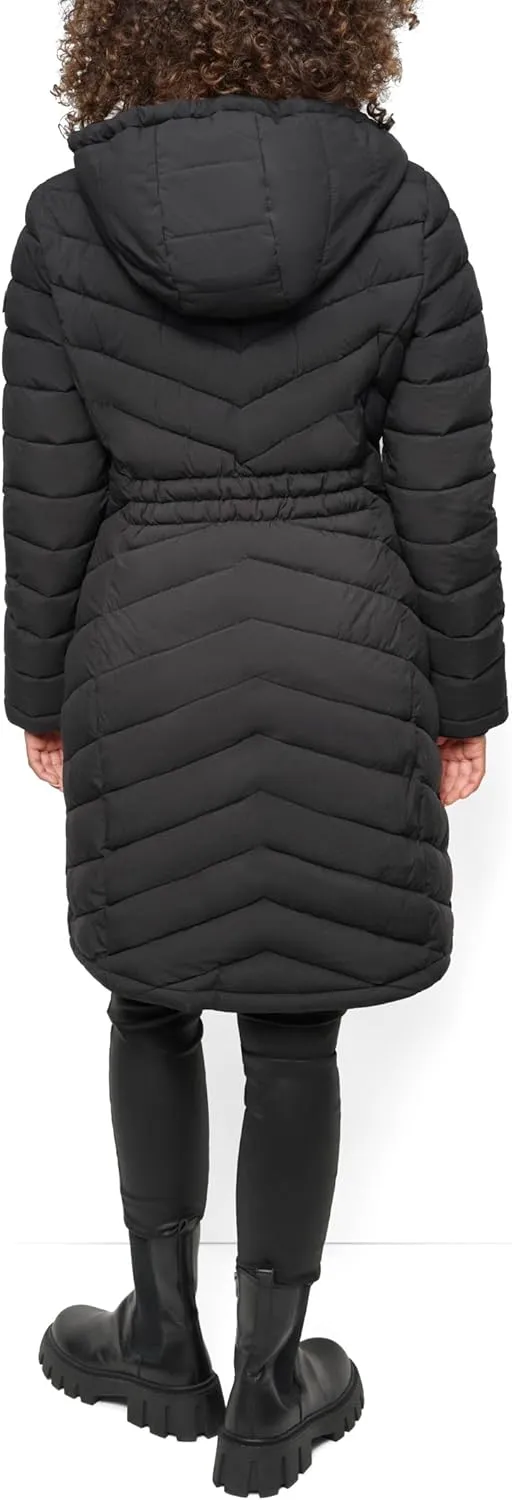 DKNY Women's Hooded Light-Weight Puffer