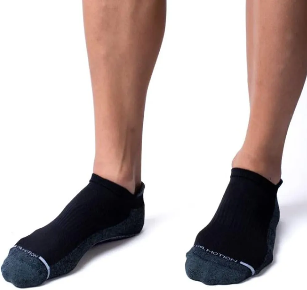 Dr. Motion Mens Low Cut Cushioned Breathable Compression Ankle Socks with Arch Support 6 Pairs