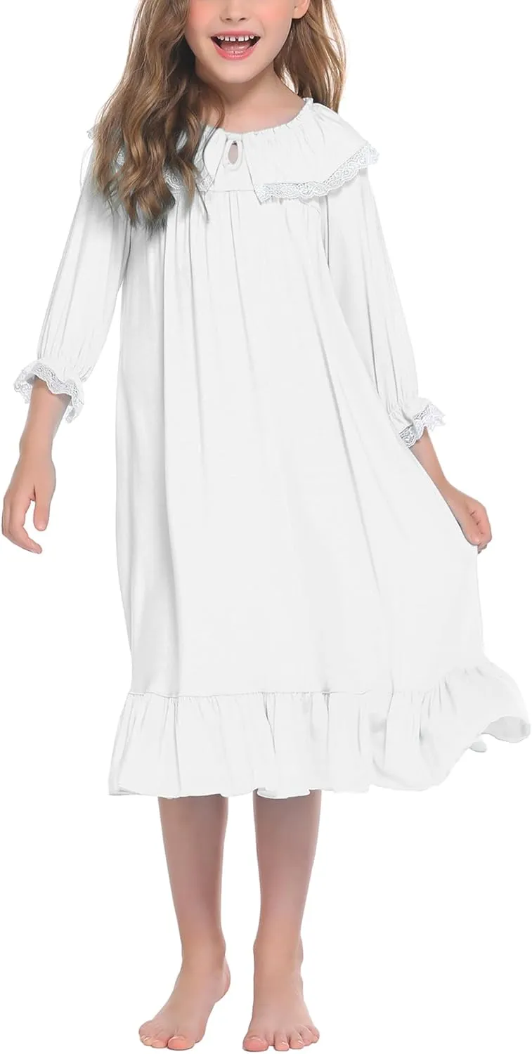 Ekouaer Girl's Soft Princess Nightgowns Sleep Shirt