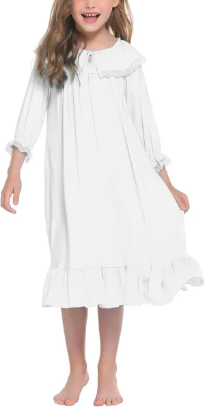 Ekouaer Girl's Soft Princess Nightgowns Sleep Shirt