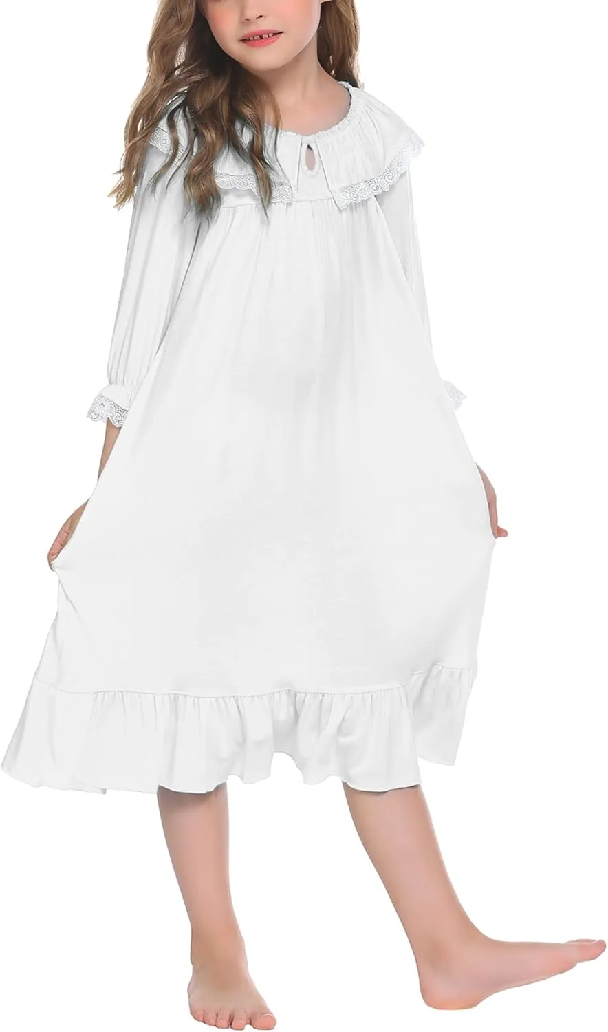 Ekouaer Girl's Soft Princess Nightgowns Sleep Shirt