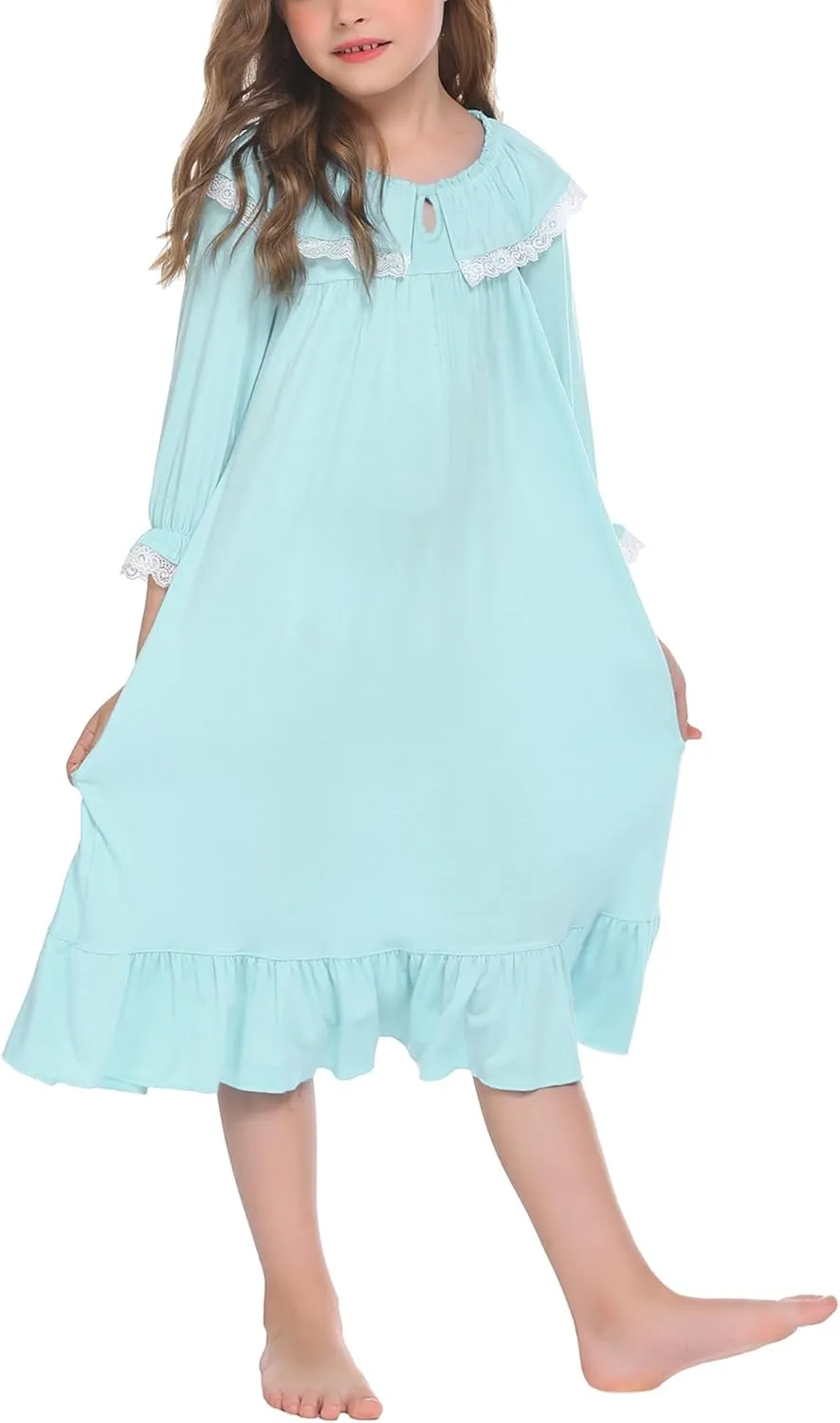 Ekouaer Girl's Soft Princess Nightgowns Sleep Shirt