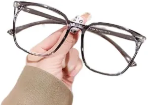 Fatigue Relieve Reading Glasses Blue Light Blocking Computer Readers Oversized Flat Light Mirror Presbyopic Glasses (Color : Gray, Size :  200)