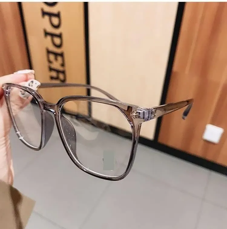 Fatigue Relieve Reading Glasses Blue Light Blocking Computer Readers Oversized Flat Light Mirror Presbyopic Glasses (Color : Gray, Size :  200)