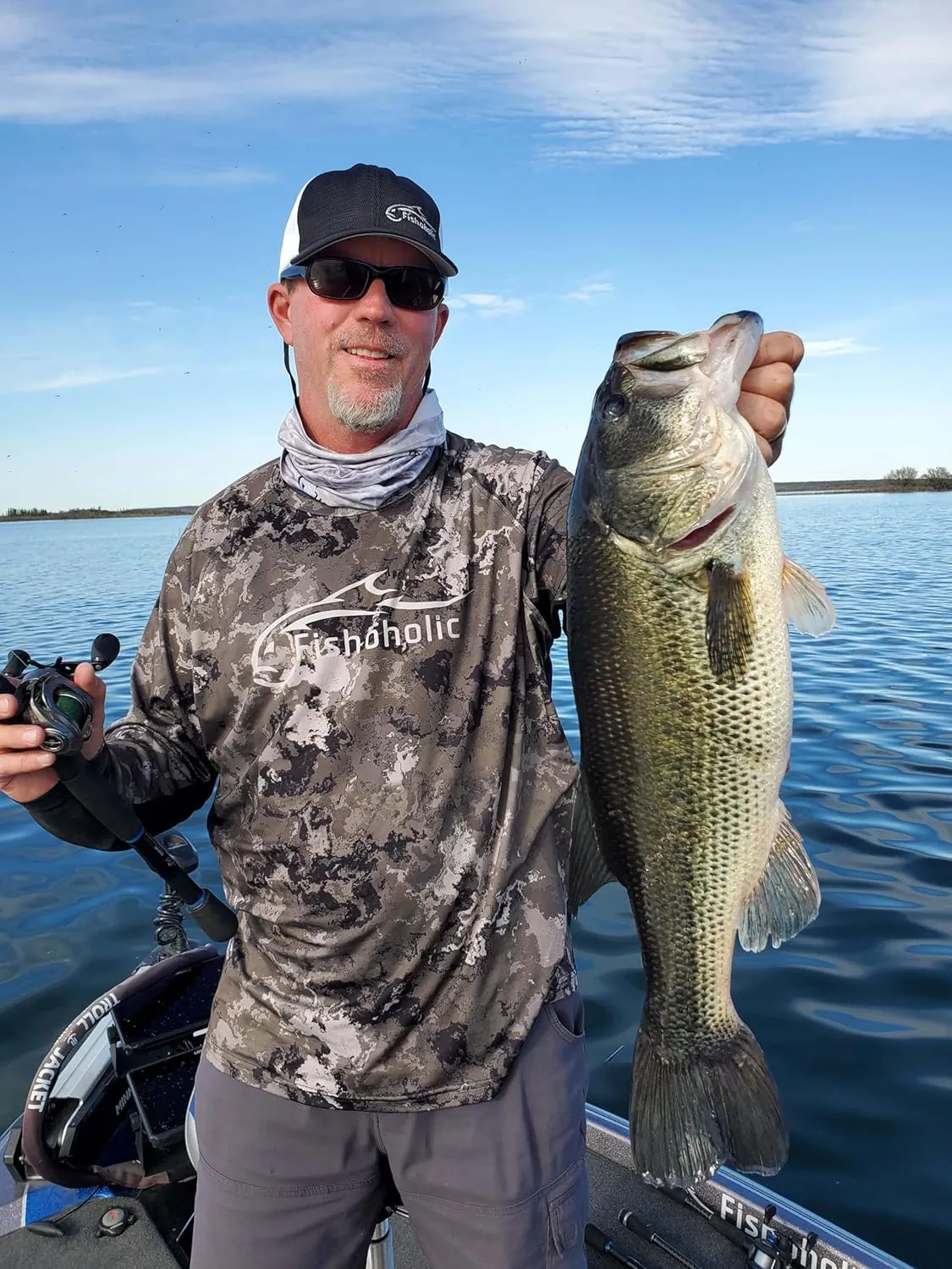Fishoholic UPF 50 Performance Fishing Shirt - Long Sleeve Hoodie - Loose Keg Fit - Breathable Quick Dry Sun Protection
