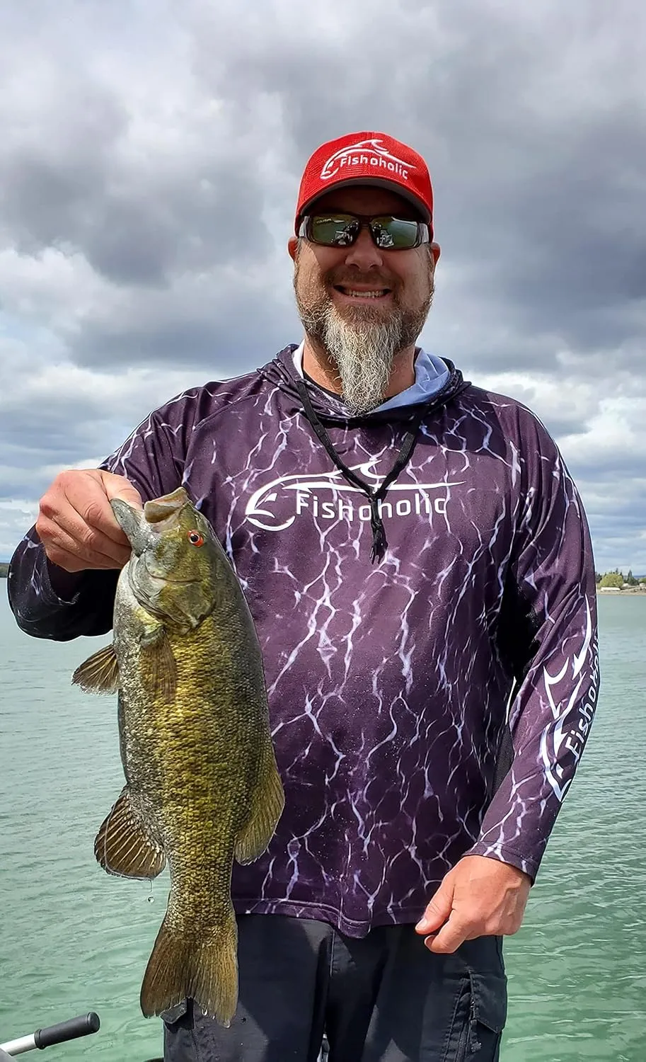 Fishoholic UPF 50 Performance Fishing Shirt - Long Sleeve Hoodie - Loose Keg Fit - Breathable Quick Dry Sun Protection