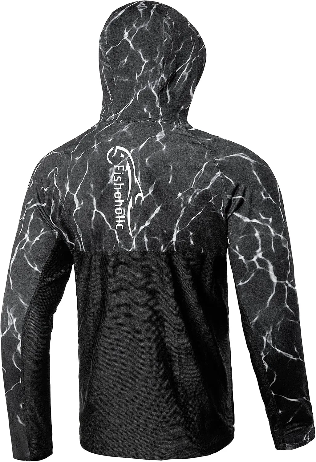 Fishoholic UPF 50 Performance Fishing Shirt - Long Sleeve Hoodie - Loose Keg Fit - Breathable Quick Dry Sun Protection