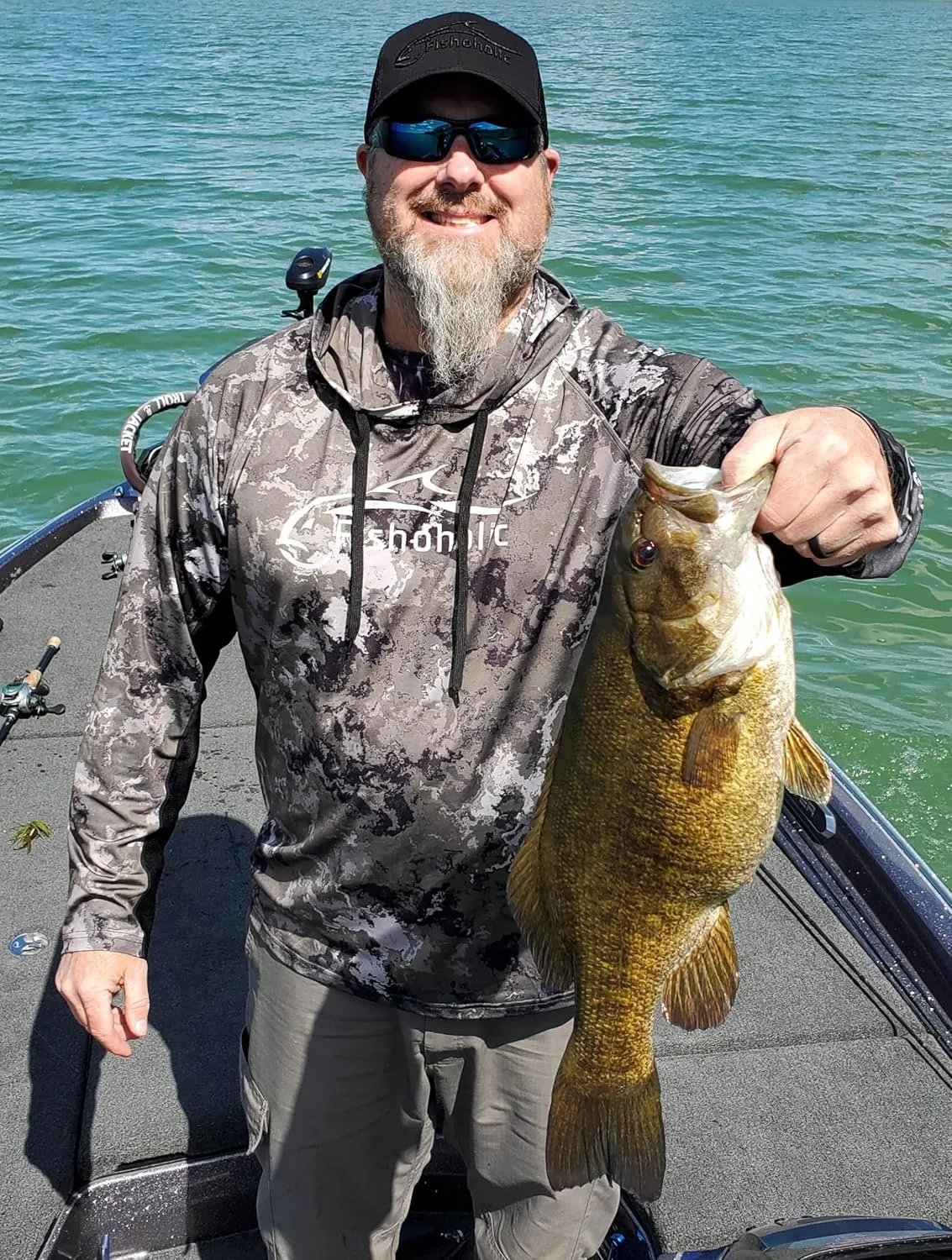 Fishoholic UPF 50 Performance Fishing Shirt - Long Sleeve Hoodie - Loose Keg Fit - Breathable Quick Dry Sun Protection