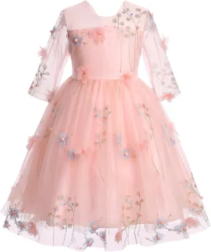 Flower Girl Butterfly Dress for Kids Baby Princess Birthday Weding Bridesmaid Pageant Formal Party Backless Tulle Dress