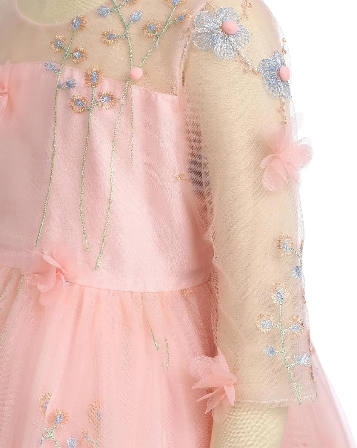 Flower Girl Butterfly Dress for Kids Baby Princess Birthday Weding Bridesmaid Pageant Formal Party Backless Tulle Dress