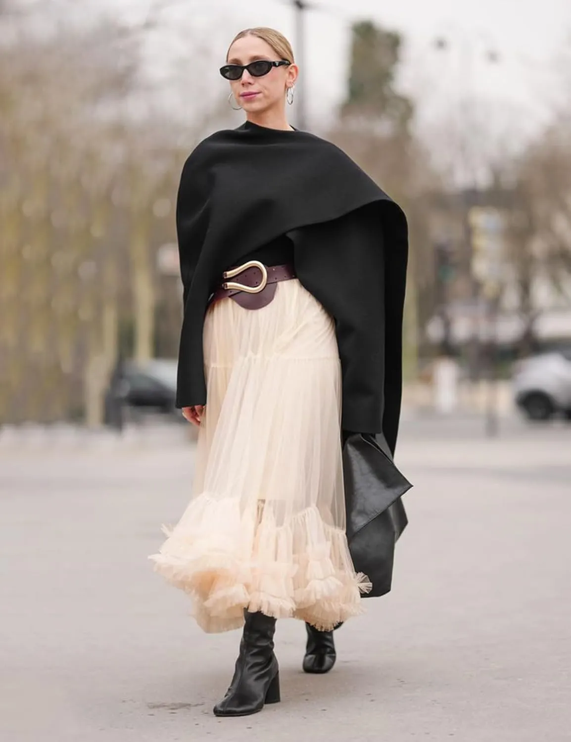 Flygo Women's Maxi Tulle Skirt Long Tiered A Line Mesh Tutu Fairy High Elastic Waist Pleated Layered Skirts