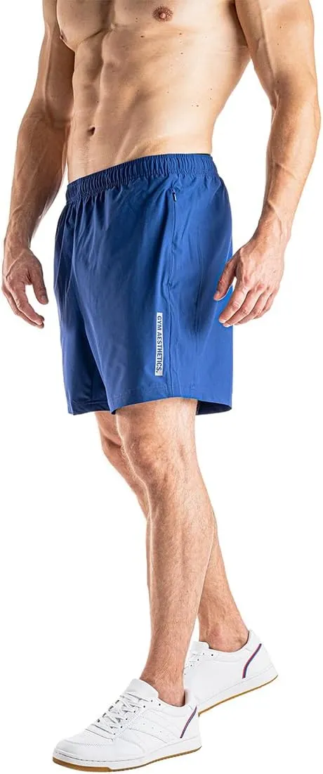 Gym Aesthetics Men's 5 Inch Shorts - Anti-Static Quick Dry Activewear with Pockets Running Gym Workout Shorts