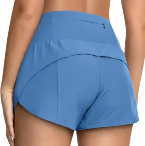 GYM RAINBOW Womens High Waisted Athletic Shorts Lightweight Quick Dry Workout Gym Running Shorts with Pockets