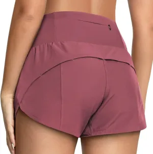 GYM RAINBOW Womens High Waisted Athletic Shorts Lightweight Quick Dry Workout Gym Running Shorts with Pockets
